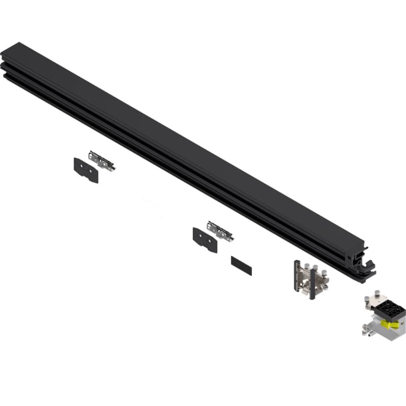 Blum REVEGO duo 1250 mm Right Hand Double Door Track Set, Black, 802L1250DR
