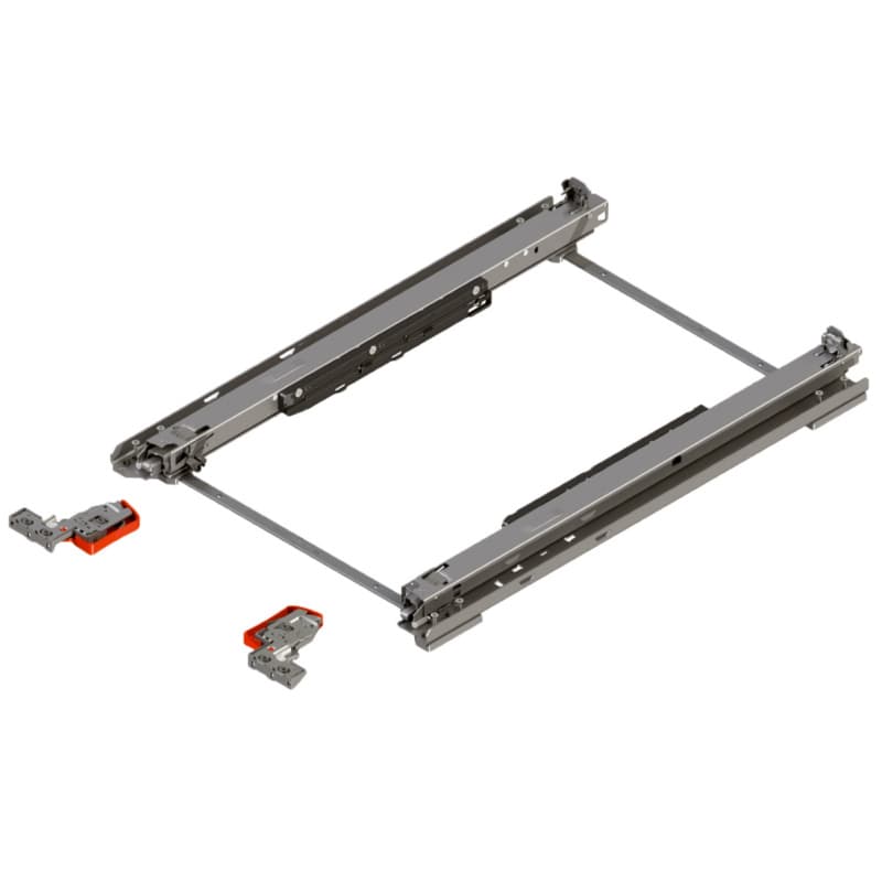 Blum Waste/Recycle Set 21" Soft-Close Over-Travel 135 lb Undermount Drawer Slide, Zinc, 26384872