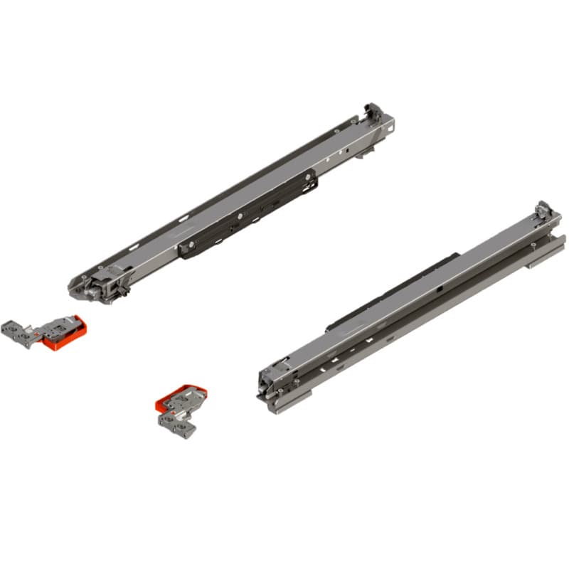 Blum MOVENTO 21" Soft-Close Full Extension 135 lb Undermount Drawer Slide, Zinc, 26386652