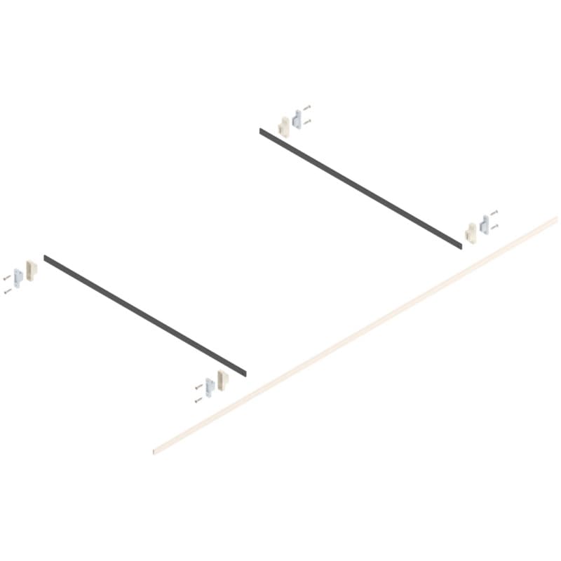 BLUM Metafile 22" Hanging Rail Set, Zinc