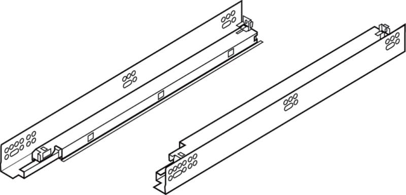 Blum 563H Tandem Plus Blumotion 9" Soft-Close Full Extension 90 lb Undermount Drawer Slide, Zinc, 01668441