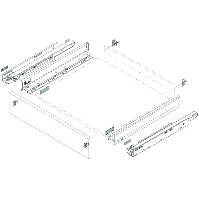 Legrabox Front Fixing Bracket for N-Height 2-5/8", Orion Gray, Expando