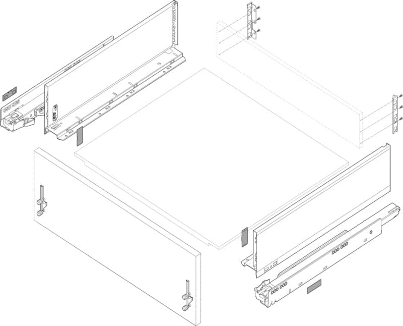 Legrabox Front Fixing Bracket for K-Height 5-1/16", Screw-On