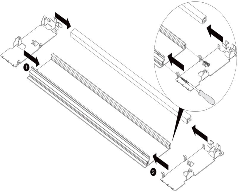 Legrabox Interior Front Fixing Bracket for C-Height 7", Stainless Steel