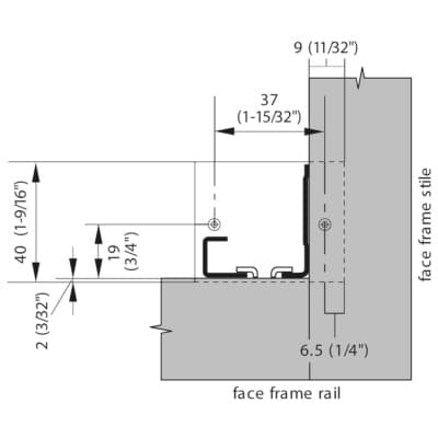 Blum TANDEM 552/562/563 Rear Mounting Socket