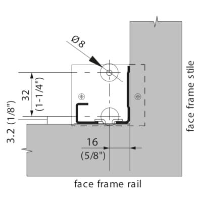 Blum TANDEM 552/562 H/F Rear Mounting Socket