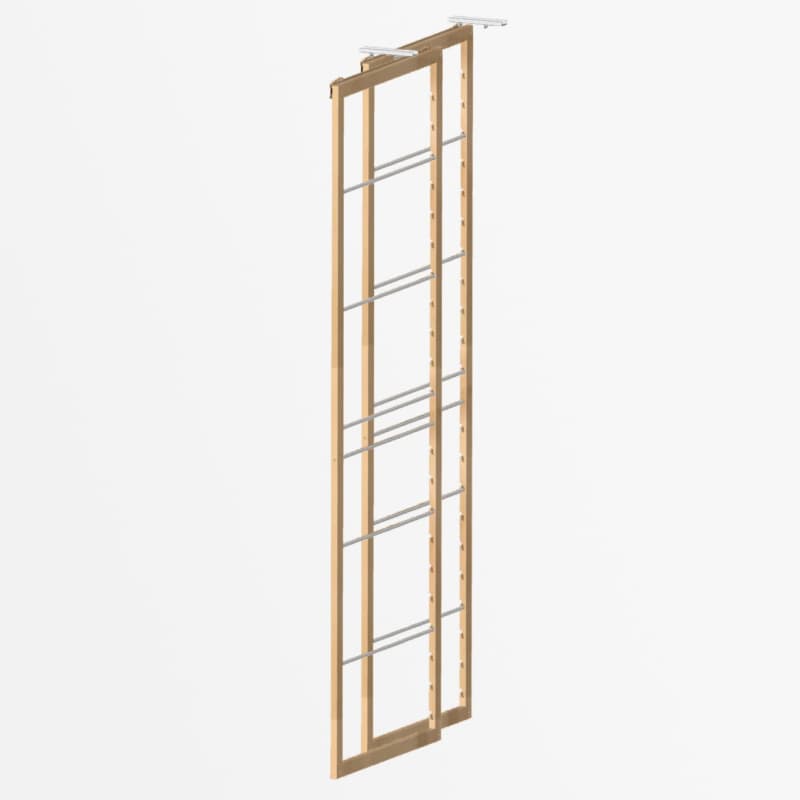 DryAway 24" Vertical Pullout Laundry Drying Rack 2-Frame Set, Natural Bamboo