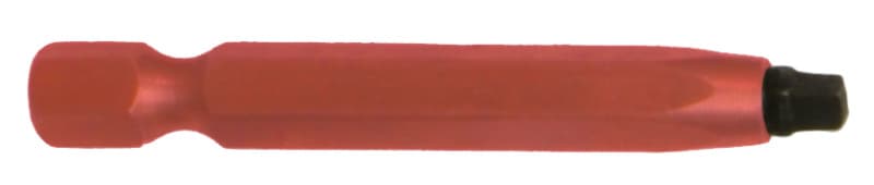 #2 x 2" Square Drive Power Bit, 2 Piece Bit, Red Painted (10/Box)
