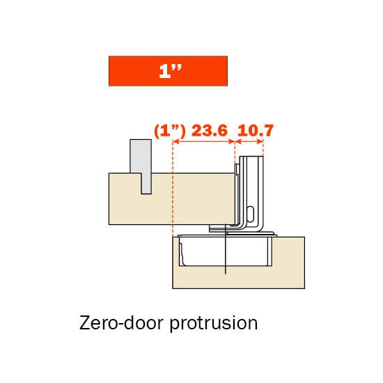 Salice Series CU 3 Cam Soft-Close Silentia 1" Overlay Face-Frame Hinges Nickel, 106° Screw-On - CUP32D9R