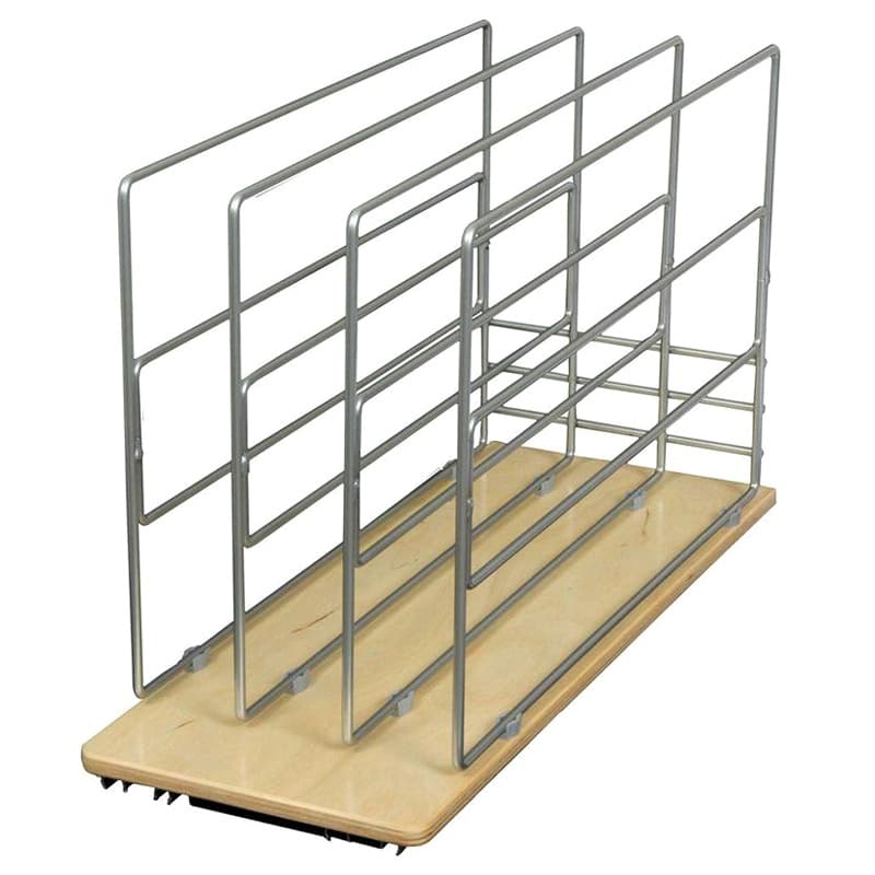Knape and Vogt TDRO Frosted Nickel 8-11/16" 4-Shelf Tray Organizer, TDRO-FNW-9