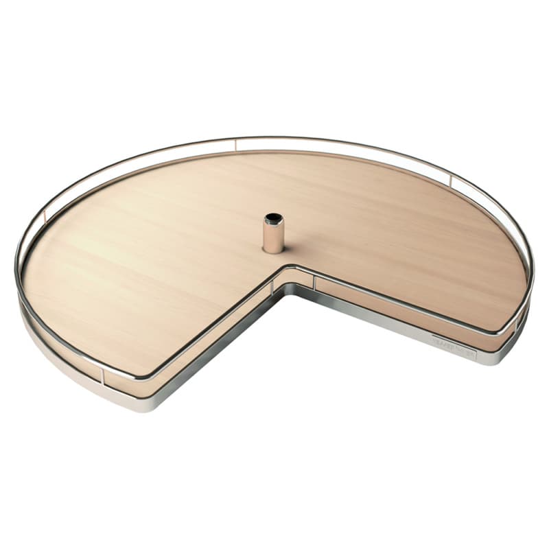 Kessebohmer Arena Plus 28"Dia. 2-Shelf Kidney Lazy Susan Kit w/Adjustable 25-7/8" - 29-1/4" Post Champagne/Maple