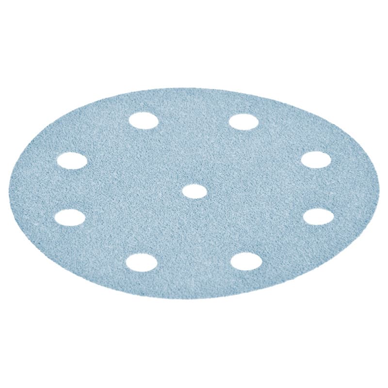 Festool Granat Hook & Loop Sanding Disc 5" 220 Grit Hardened Aluminum Oxide Paper Backed 9 Hole 50 Discs-Box 578352