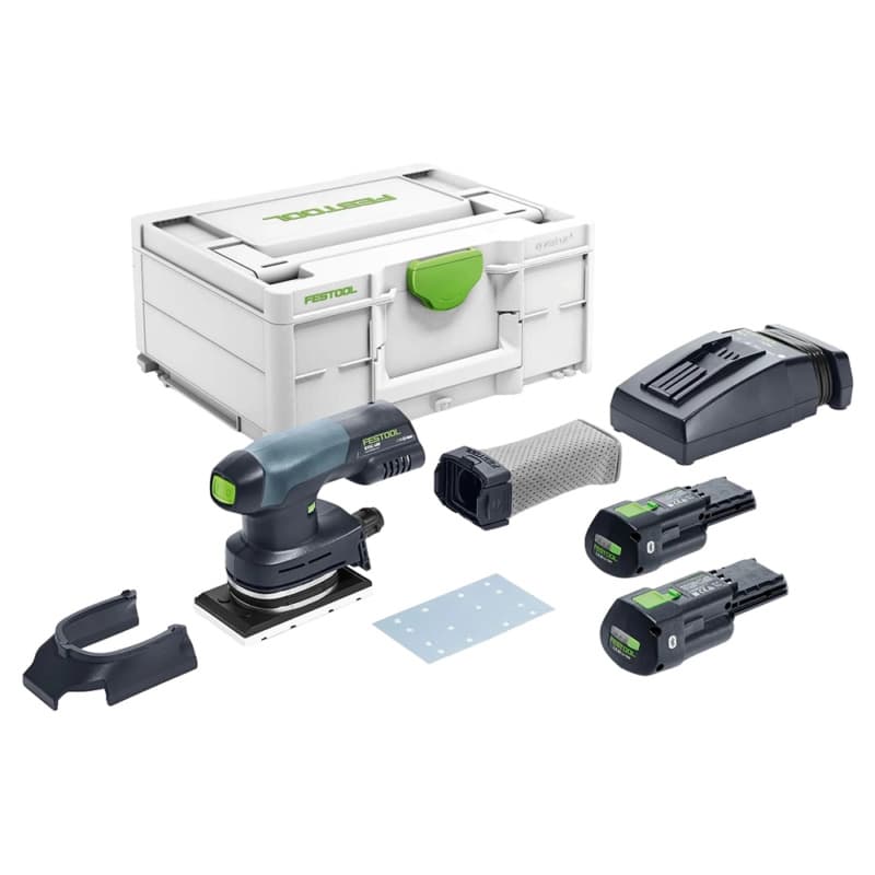 Festool Dynabrade RTSC 400 Orbital Sander Cordless with 3-5/32" Round Pad, Vacuum, 3.0 Ah Battery Included, 577688