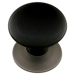 Emtek porcelain knob ebony 1-3/8 unlacquered brass