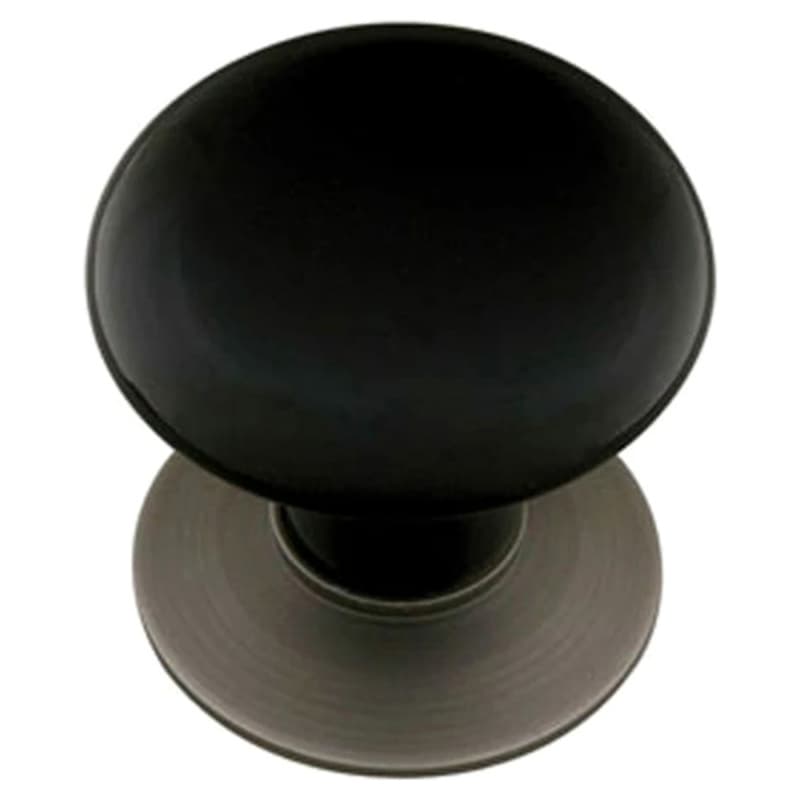 Emtek porcelain cabinet knob 1-3/8 in ebony chrome