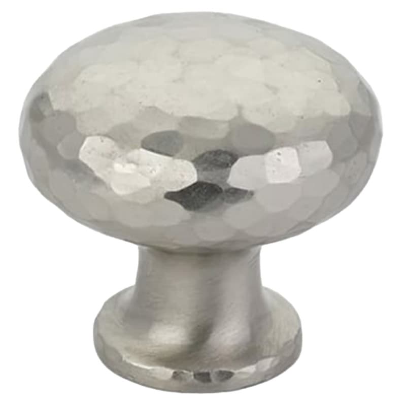 Schaub Round Dimpled knob satin nickel