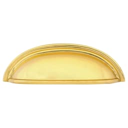 Emtek Traditional Cup Pull, 4 in CC, Unlacquered Brass