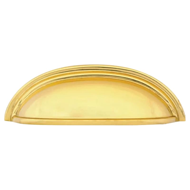 Emtek Traditional Cup Pull, 4" CC, Unlacquered Brass