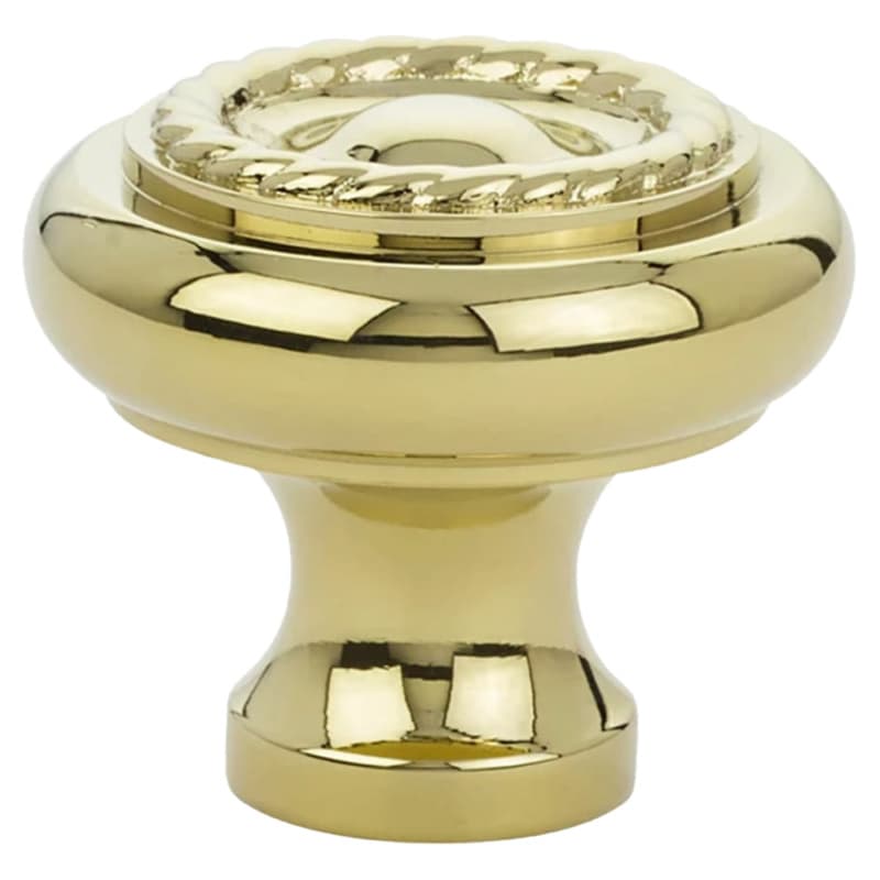 Emtek Traditional Rope Knob, 1-3/4 in Unlacquered Brass
