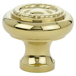 Emtek Traditional Rope Knob, 1-3/4 in Unlacquered Brass