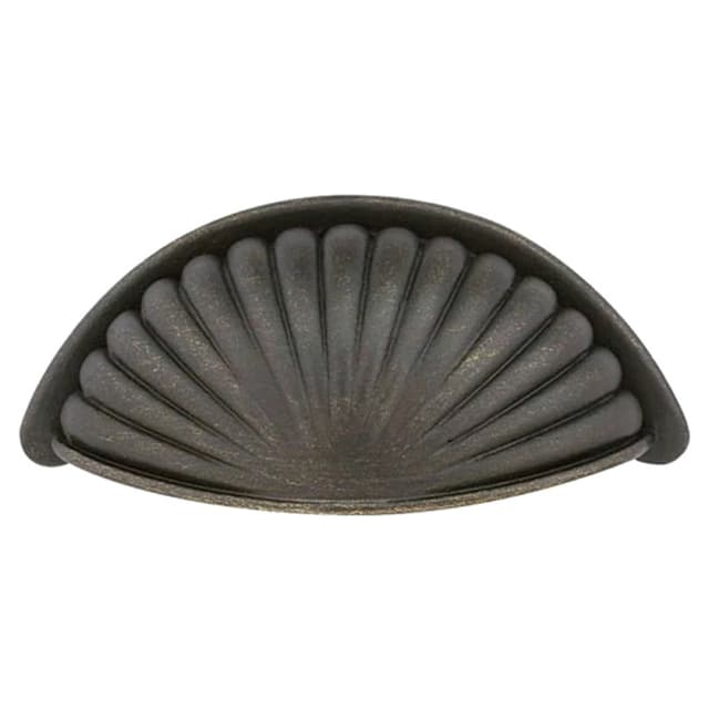 Emtek Tuscany Bronze Fluted Bin Pull, 4"CC, Flat Black Bronze Patina - 86233FB