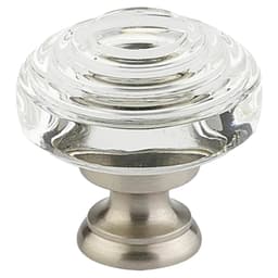 Emtek Deco glass knob, 1-5/8 in, glass/flat black
