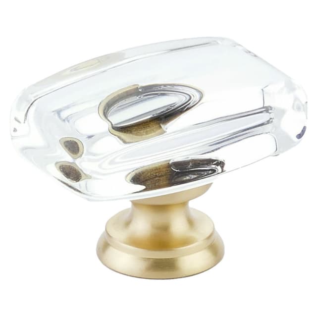 Emtek Windsor Glass Knob, 1-1/4" Diameter, Glass/Flat Black - 86566US19