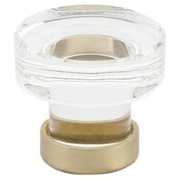 Emtek Grayson Glass Knob 1-1/4 in, Glass/Pewter