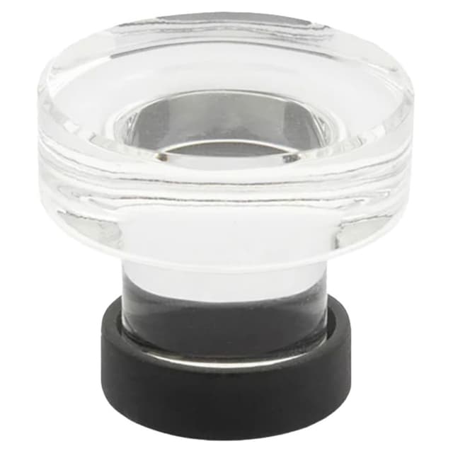 Emtek Grayson Glass Knob, 1-3/4" Diameter, Glass/Flat Black - 86570US19