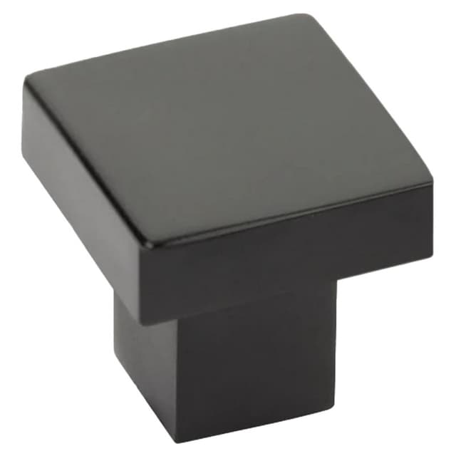 Emtek Modern Rectangular Hunter Knob, 1-1/4" Diameter, Flat Black - 86702US19