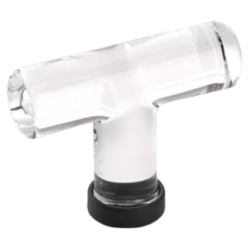 Emtek Modern Glass T-Knob, 2-1/8" Length, Glass/Flat Black - 86723US19