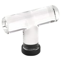 Emtek Modern Glass T-Knob, 2-1/8" Length, Glass/Flat Black - 86723US19