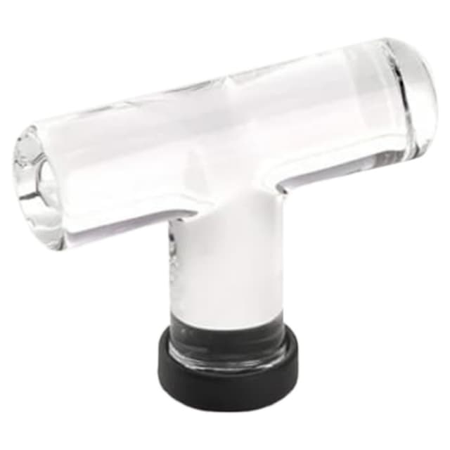 Emtek Modern Glass T-Knob, 2-1/8" Diameter, Glass/Flat Black - 86723US19