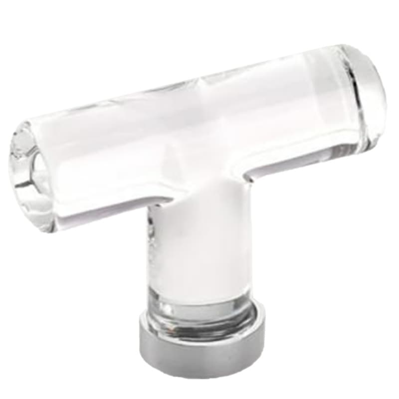Emtek Modern Glass T-Knob, 2-1/8" Length, Glass/Polished Chrome - 86723US26
