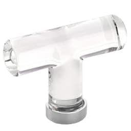 Emtek Modern Glass T-Knob, 2-1/8" Length, Glass/Polished Chrome - 86723US26