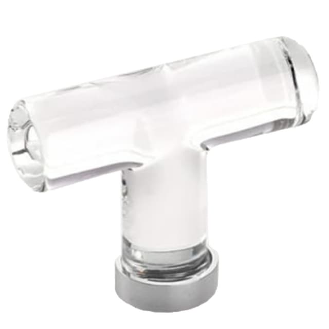 Emtek Modern Glass T-Knob, 2-1/8" Diameter, Glass/Polished Chrome - 86723US26