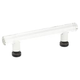 Emtek Modern Glass Bar Pull, 4"CC, Glass/Oil Rubbed Bronze - 86724US10B