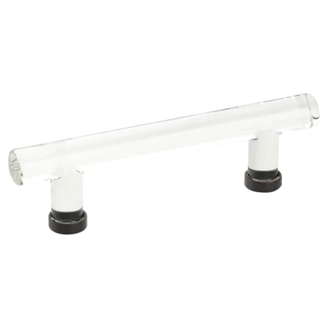 Emtek Modern Glass Bar Pull, 4"CC, Glass/Oil Rubbed Bronze - 86724US10B