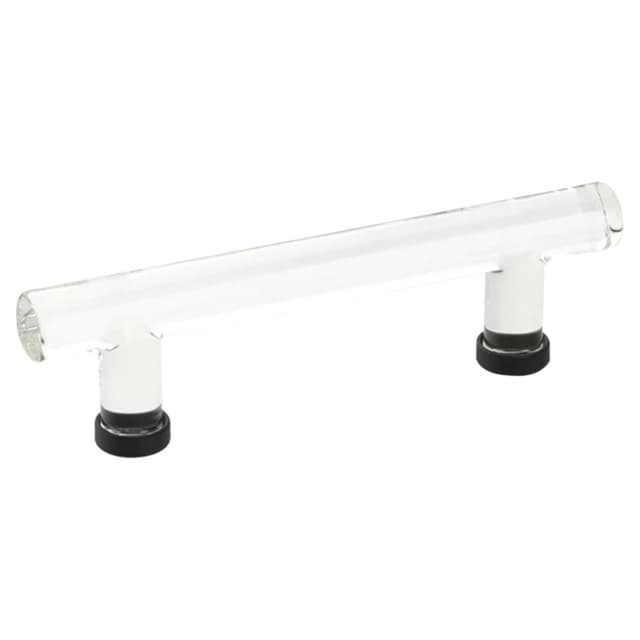 Emtek Modern Glass Bar Pull, 4"CC, Glass/Flat Black - 86724US19