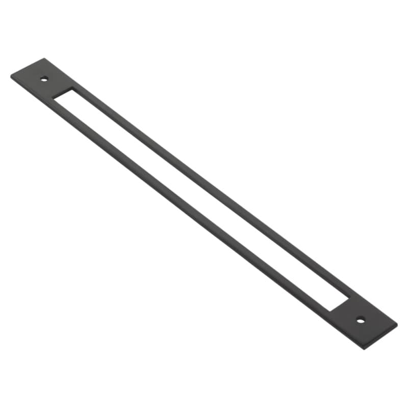 Emtek Modern Backplate for Pull, 4"CC, Flat Black - 86922US19