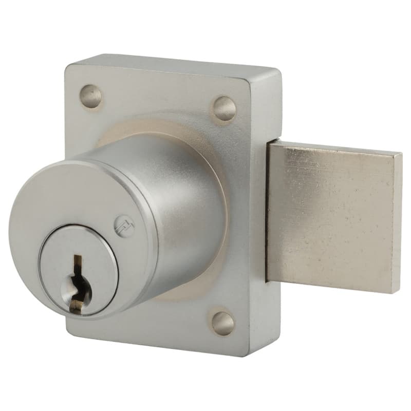 700 Schlage C Keyway Pin Tumbler Deadbolt Drawer Lock, Satin Chrome, Custom Key, Cylinder Length 1-1/8"