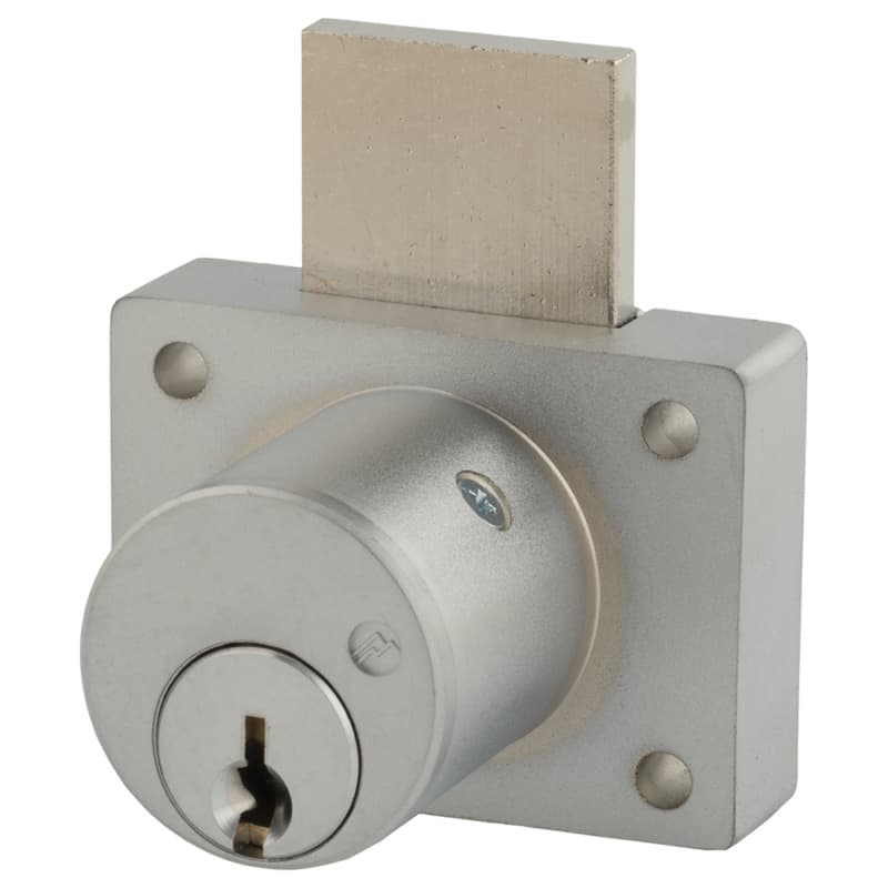 800 Schlage C Keyway Pin Tumbler Deadbolt Drawer Lock, Satin Chrome, Keyed Different, Cylinder Length 1-1/8"