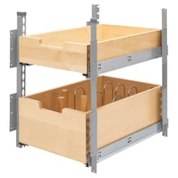 Rev-A-Shelf 4PIL Series 16-1/2" W Silver Pilaster System with Soft-close Full extension Slides, - 4PIL-18SC-SV-2