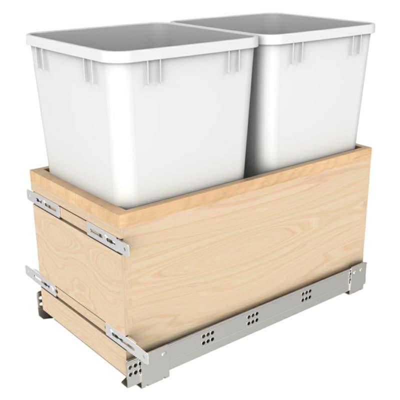 Rev-a-Shelf VL Series 27QT DBL WHT/MPL WASTE P-OUT SC 18, 4VLWCSC-1527DM-2-18