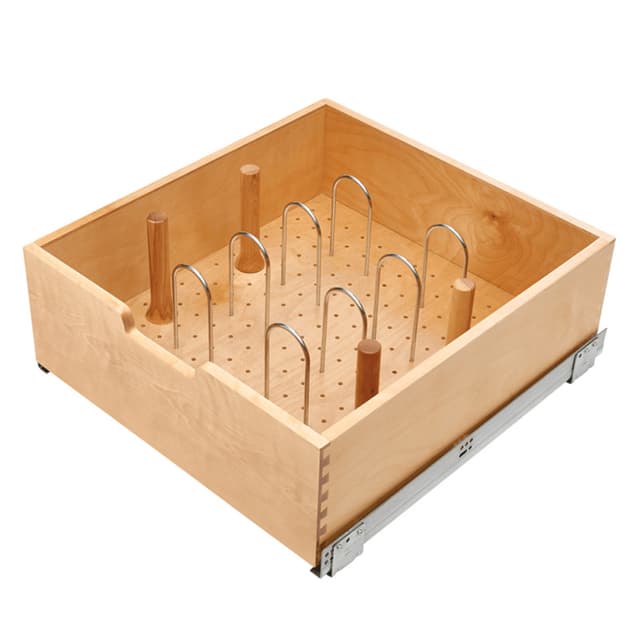 Rev-A-Shelf 4WDB Maple 19-3/8" 1-Shelf Pilaster System with Soft-Close Slides, 4WDB7-PIL-24SC-1