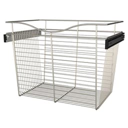 Rev-A-Shelf Steel 24"W x 16"D x 18"H Side Mount Satin Nickel Closet Basket, CB-241618SN-3