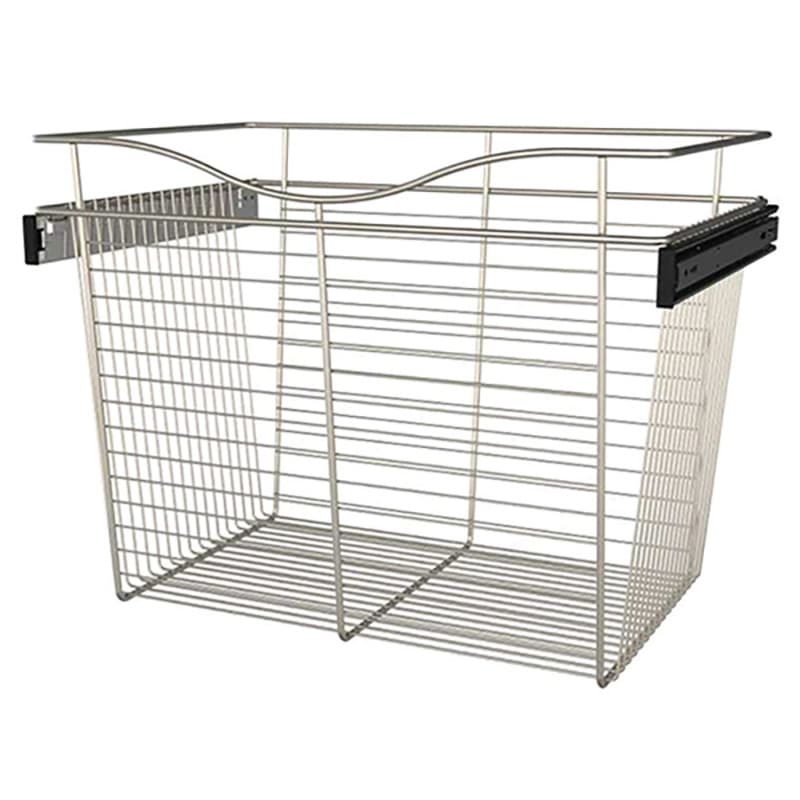 Rev-A-Shelf Steel 24"W x 16"D x 18"H Side Mount Satin Nickel Closet Basket, CB-241618SN-3