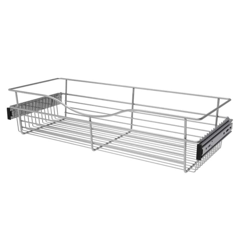 Rev-A-Shelf Steel 30"W x 12"D x 7"H Side Mount Chrome Closet Basket, CB-301207CR-3