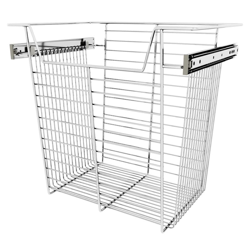 Sidelines Steel 18"W x 14"D x 17"H Side Mount Chrome Closet Basket, CBSL-181417CR-3