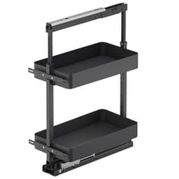 Vauth-Sagel 19-1/4" 2-Tier Planero Pullout Basket with Soft Close, Carbon Steel Gray